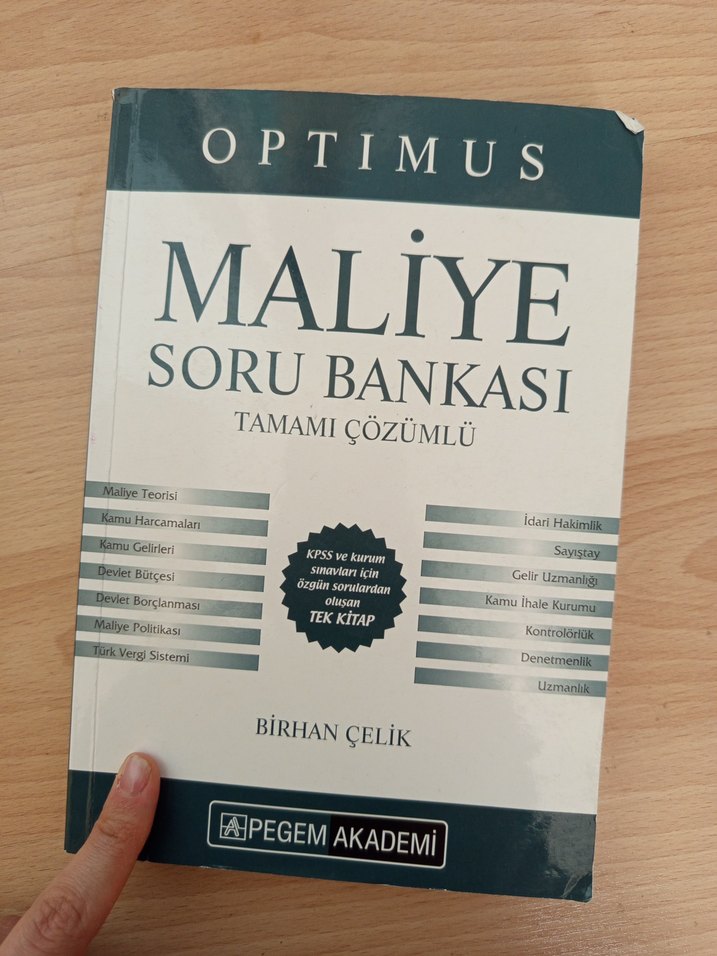 Optimus Maliye Soru Bankası Tamamı Çözümlü KPSS A GRUBU PEGEM - Görsel 3