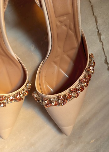 40 Beden Diger Bej Stiletto Topuklu Kadın Abiye Ayakkabı