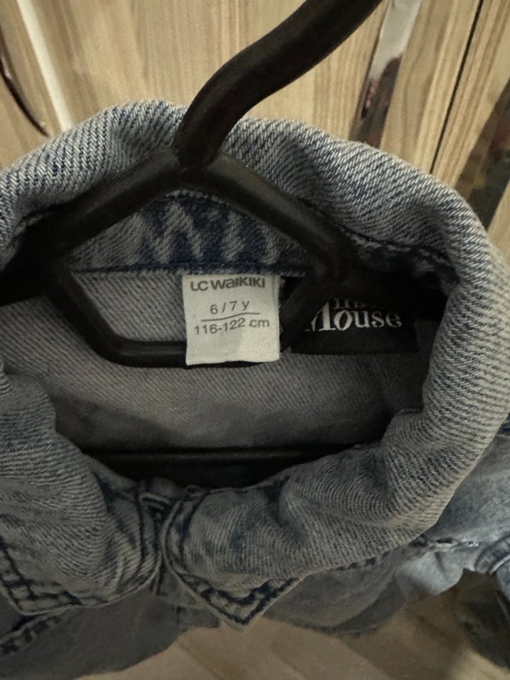 Nakışlı Gri Kız Denim Ceket - Görsel 3