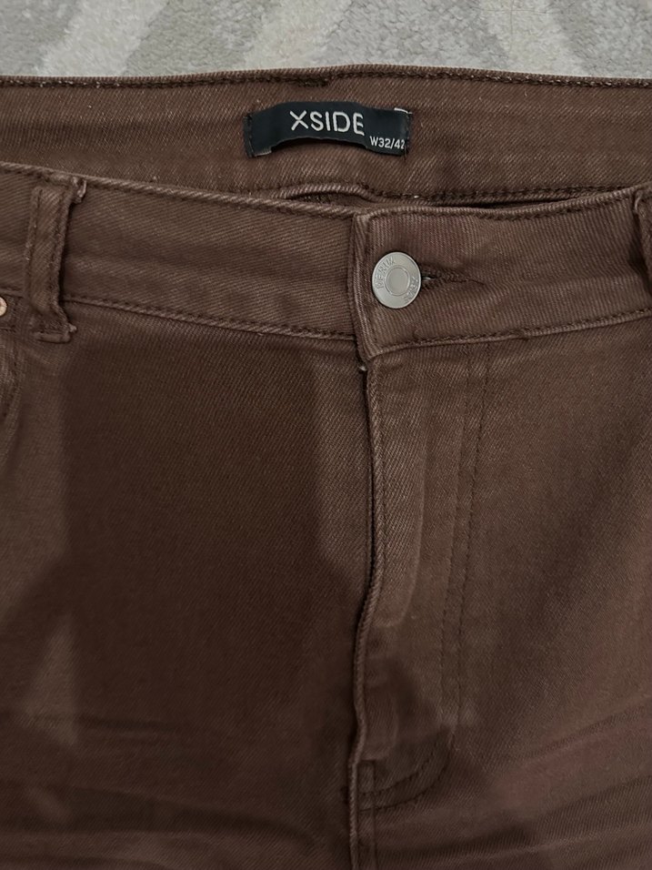 Kahverengi Rahat Kesim Kadın Jean - Görsel 2