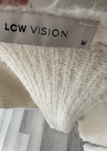 Beyaz Örgü Kadın Kazak - Görsel 3