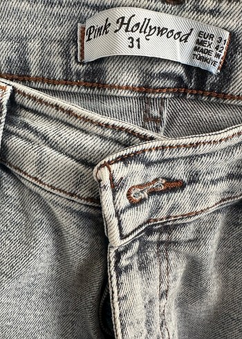 Gri Bol Kesim Kadın Midi Kot Pantolon - Görsel 3