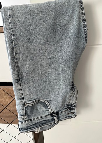 Gri Bol Kesim Kadın Midi Kot Pantolon - Görsel 2