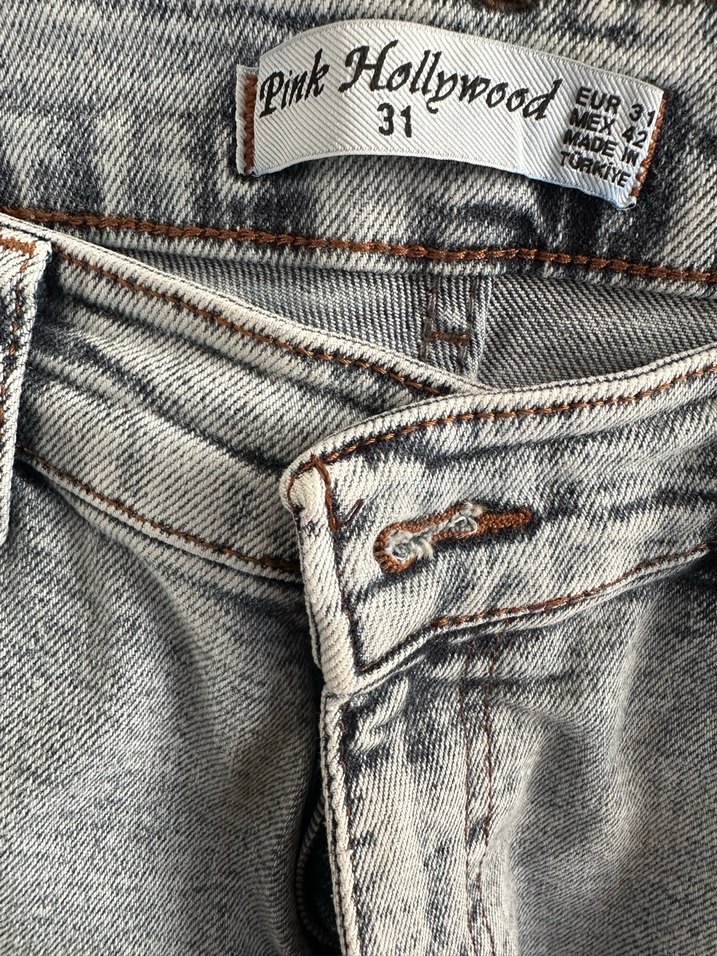 Gri Bol Kesim Kadın Midi Kot Pantolon - Görsel 3