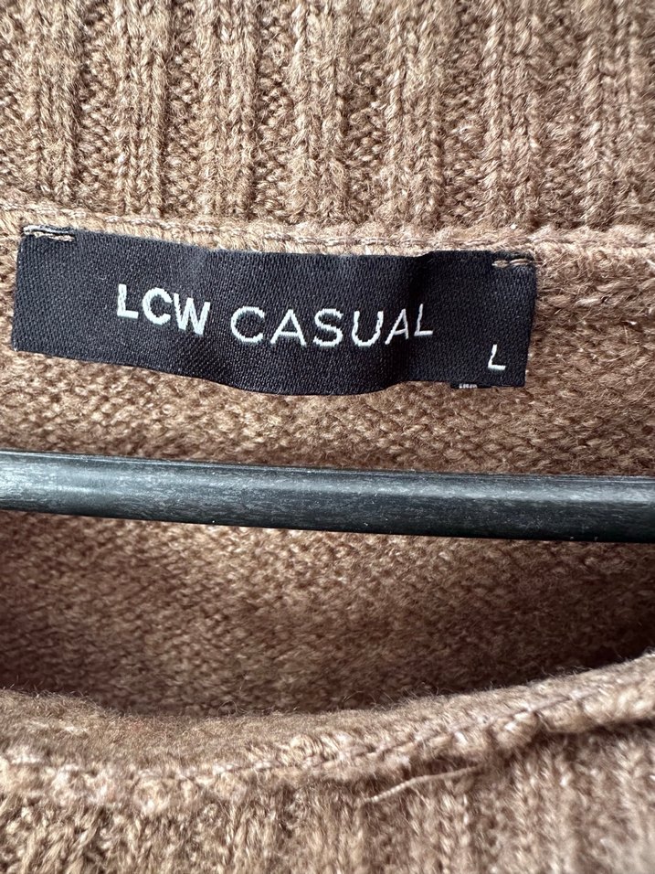 Kahverengi Örgü Kadın Kazak - Görsel 3