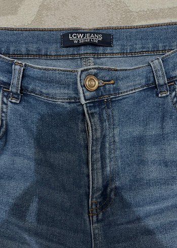 Kadın Gri Mavi Bol Kesim Midi Denim Jean - Görsel 2