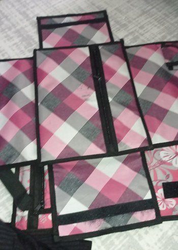 Pembe ve Gri Desenli özpack kitap defter düzenleyici - Görsel 3