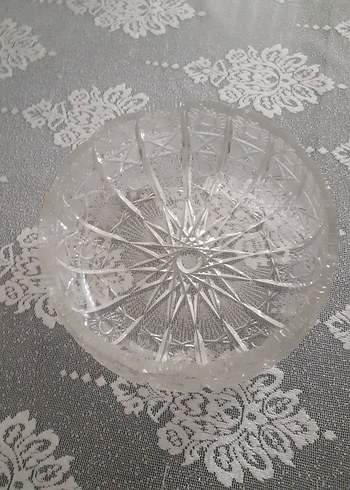 Paşabahçe Parlak Beyaz Kesme Cam vintage gondol.
