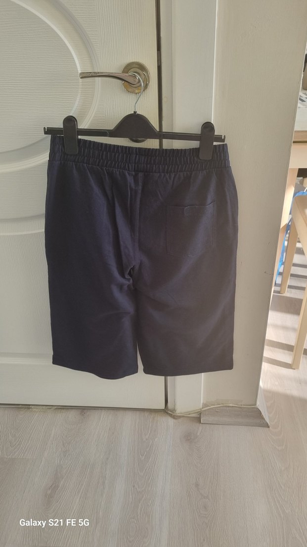 Erkek  Lacivert Rahat Kesim Şort - Görsel 3