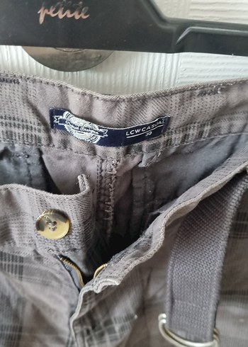 Gri Keten Kemerli Erkek Şort - Görsel 3