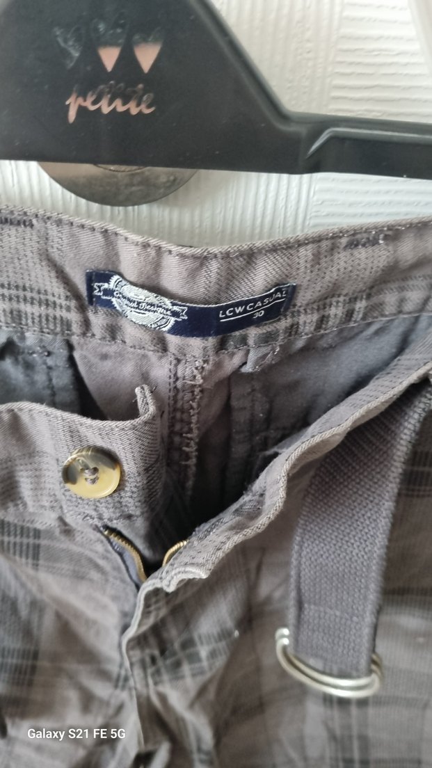 Gri Keten Kemerli Erkek Şort - Görsel 3