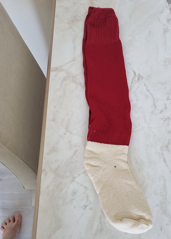 Bordo Beyaz Erkek Çorabı - Görsel 3