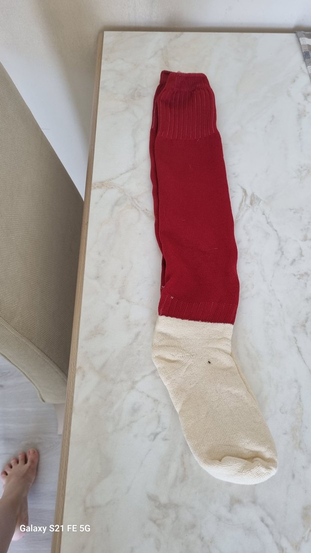 Bordo Beyaz Erkek Çorabı - Görsel 3
