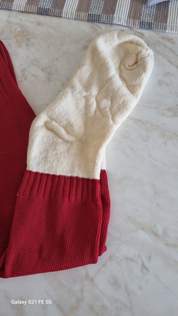 Bordo Beyaz Erkek Çorabı - Görsel 4