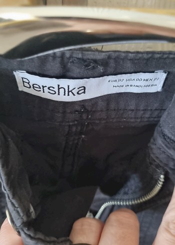 xs Beden siyah Renk Siyah Kemerli Denim Pantolon