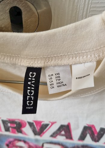 xs Beden Beyaz Nirvana Baskılı Tişörtü
