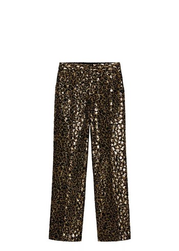 Zara Parlak Leopar Desenli Parlak Pantolon