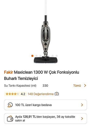 Fakir maxiclean buharlı temizleyici