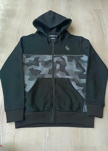 Kamuflaj Desenli Siyah Kapüşonlu Sweatshirt - Görsel 5