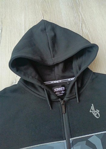 Kamuflaj Desenli Siyah Kapüşonlu Sweatshirt - Görsel 6