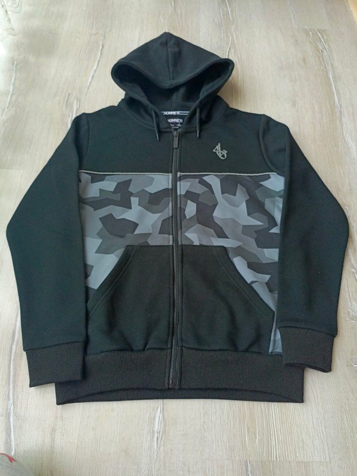 Kamuflaj Desenli Siyah Kapüşonlu Sweatshirt - Görsel 5