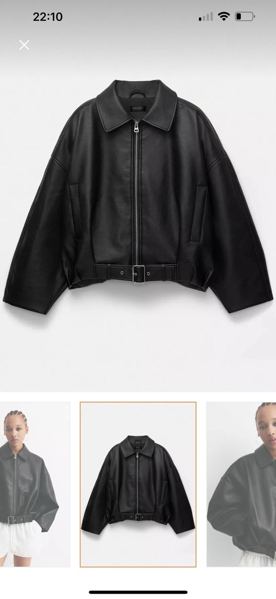 Siyah Deri Kadın Ceket - Görsel 2