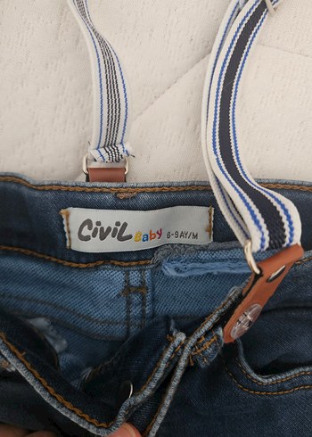 Çocuk Kot Şort ve Ayarlanabilir Askı - Görsel 2