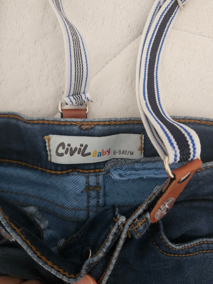 Çocuk Kot Şort ve Ayarlanabilir Askı - Görsel 2