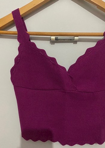 mor Minimalist Bohem Midi Bralet - Görsel 2