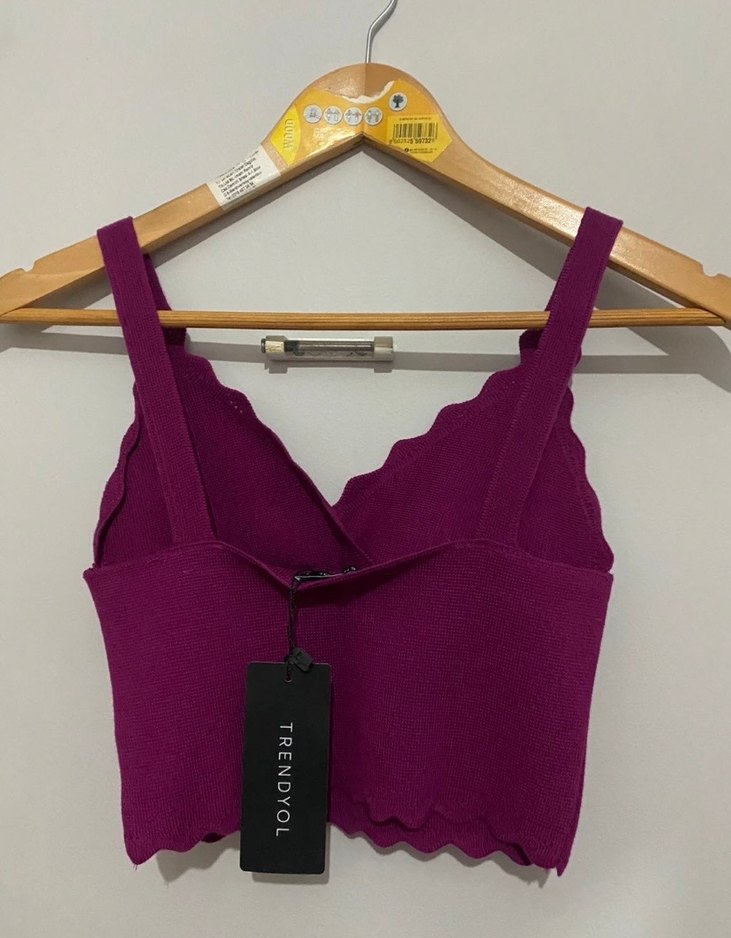 mor Minimalist Bohem Midi Bralet - Görsel 3