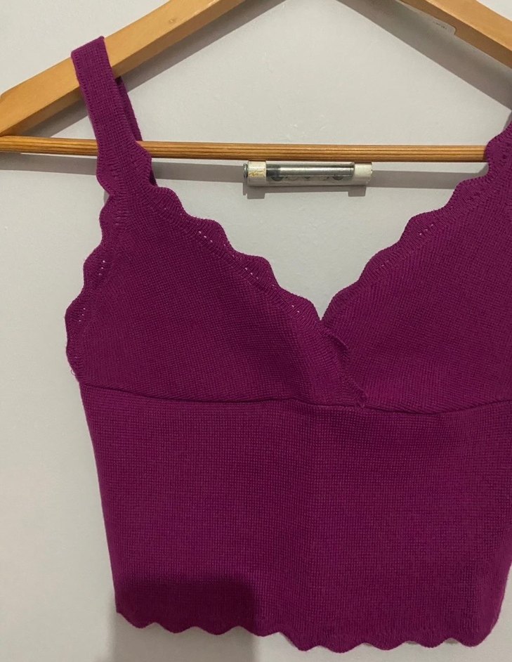 mor Minimalist Bohem Midi Bralet - Görsel 2