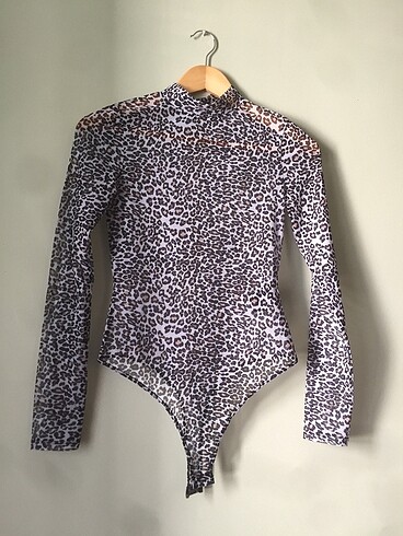 transparan bluz leopar desen