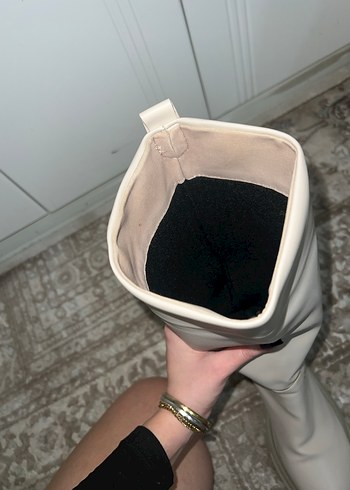 Bej kalın tabanlı çizme - Görsel 3