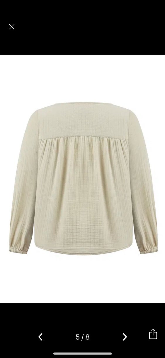 Mudo uzun kollu müslin bluz - Görsel 5