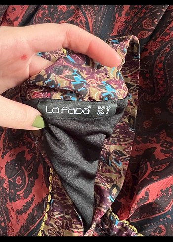 Bordo V Yaka Elbise - Görsel 3