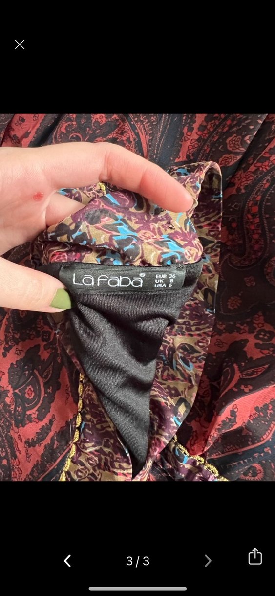 Bordo V Yaka Elbise - Görsel 3