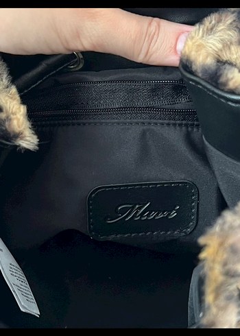 Kürk Leopar Desenli Deri Kadın Çanta - Görsel 6