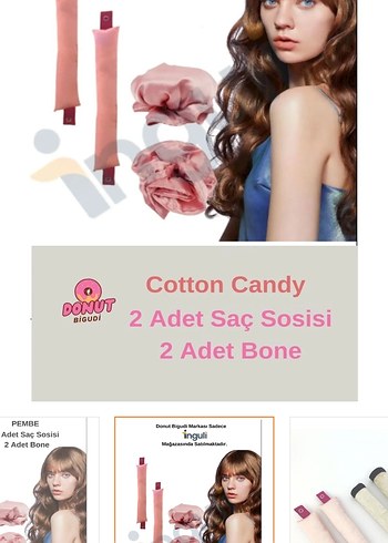 Saten ÇıtÇıtlı Saç Sosisi Boneli - Görsel 2