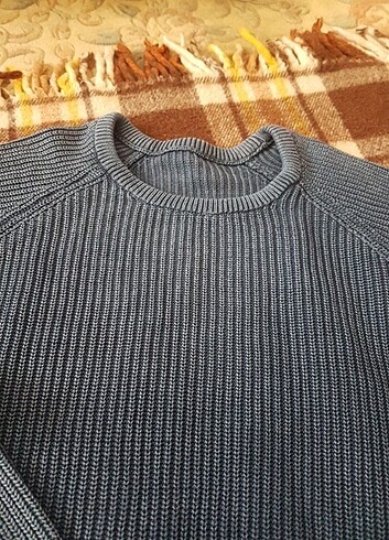 Mavi Jeans Mavi ağartılmış pamuk erkek kazak