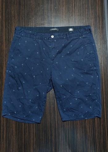 Düğmeli Lacivert Erkek Denim Şort