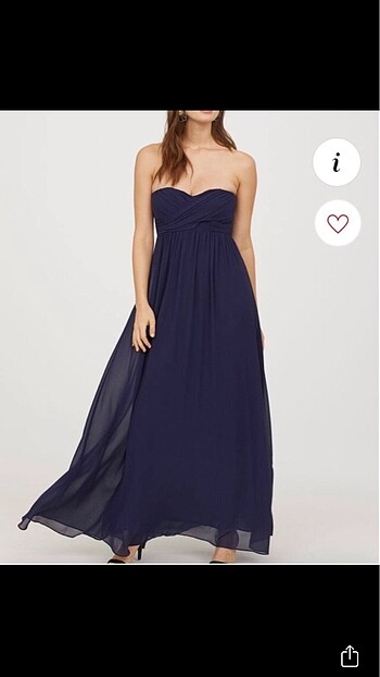 H&M Hm lacivert bandeu elbise