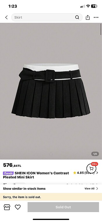 Sheinside pileli mini etek