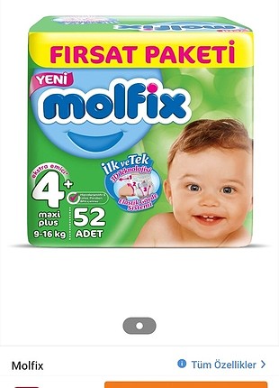 Molfix 4+bebek bezi 1paket +yarım paket