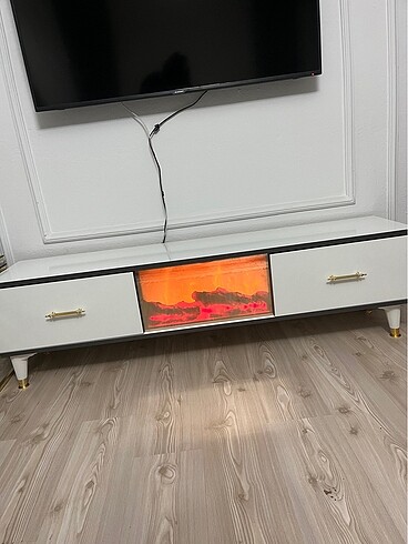 Beden beyaz Renk Tv ünitesi şömine