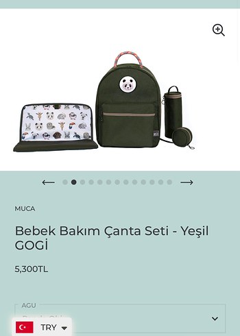 Yeşil Bebek Bakım Çanta Seti GOGi