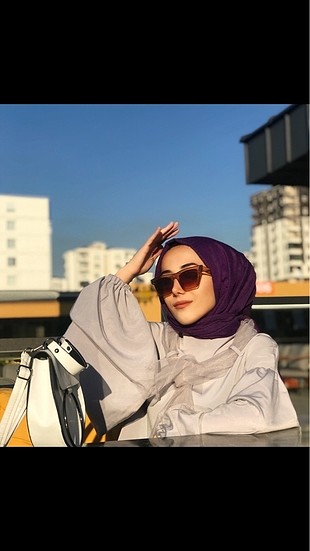 Gri kolları balon tunik 