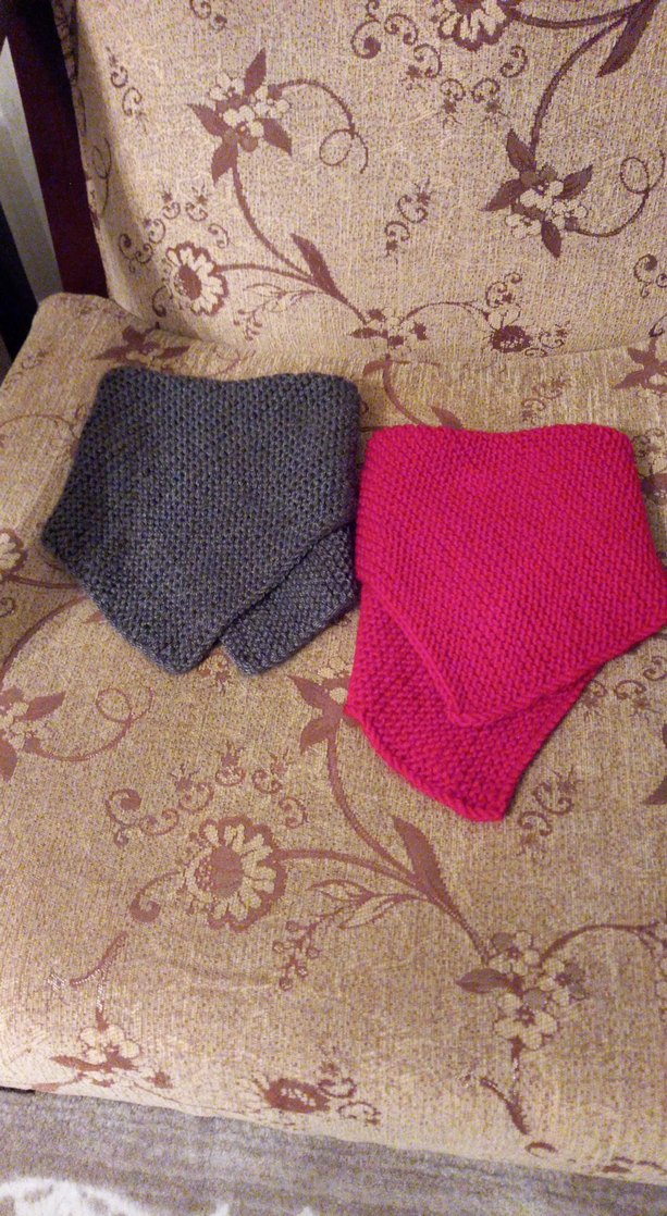 Gri ve kirmizı Kadın Örgü Atkı - Görsel 4