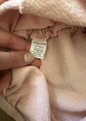 LC Waikiki Düğmeli Nakışlı Kız Bebek Pembe Tulum