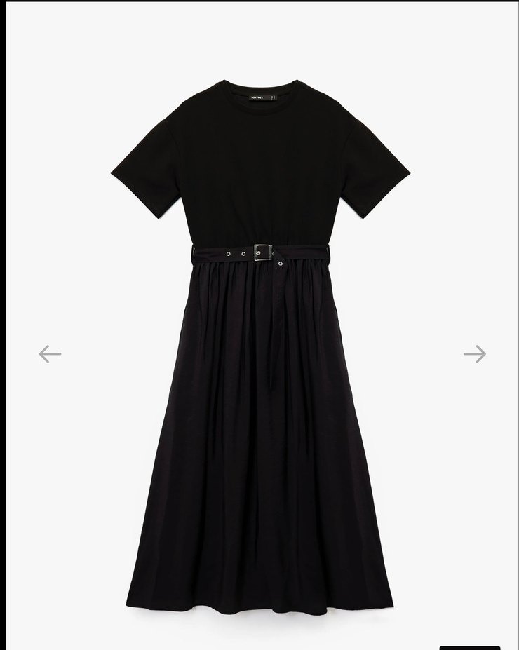 Koton Siyah Kemerli Uzun Kadın Elbise - Görsel 2