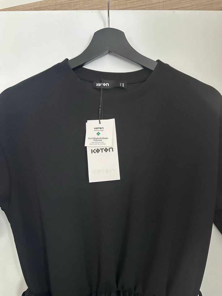 Koton Siyah Kemerli Uzun Kadın Elbise - Görsel 5